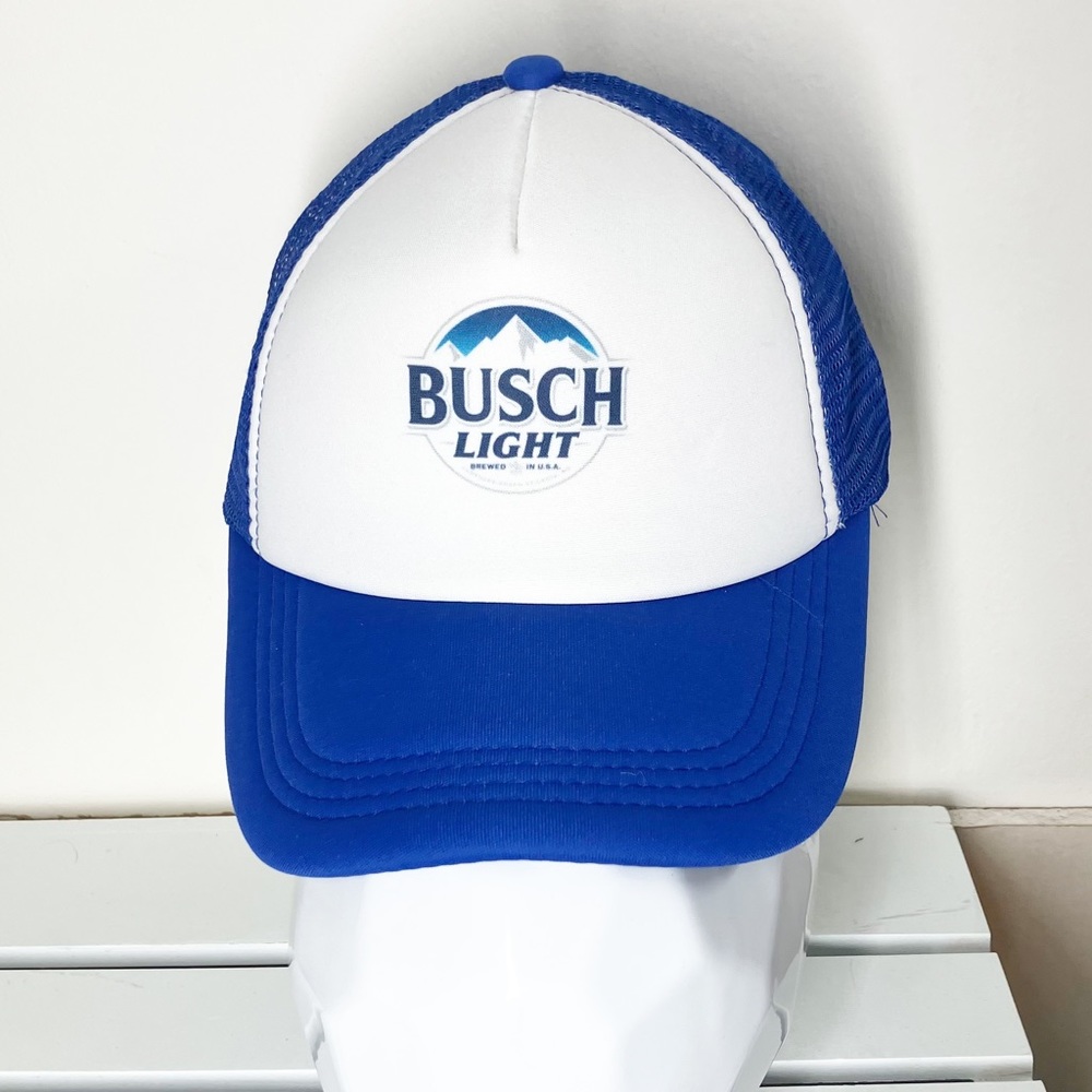 Busch Light Blue Trucker mesh Hat original logo One Size Fits All